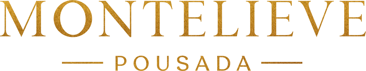 Logotipo horizontal dourado oficial da Montelieve Pousada em Ubajara, Serra da Ibiapaba